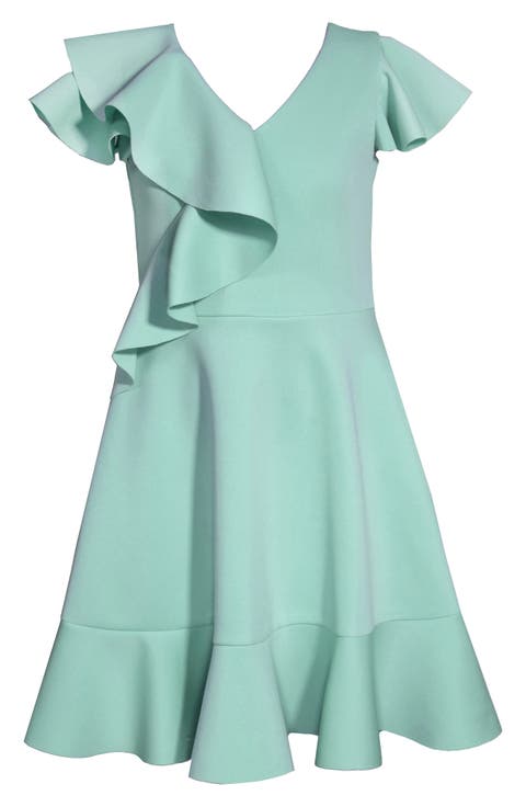 Kids' Flutter Scuba Knit Skater Dress (Big Kid)