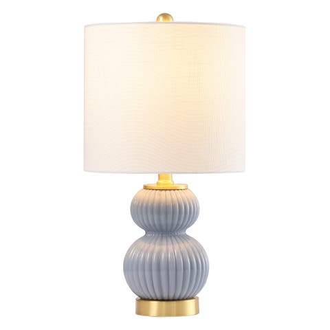 Daphne Ribbed Metal/Glass LED Table Lamp