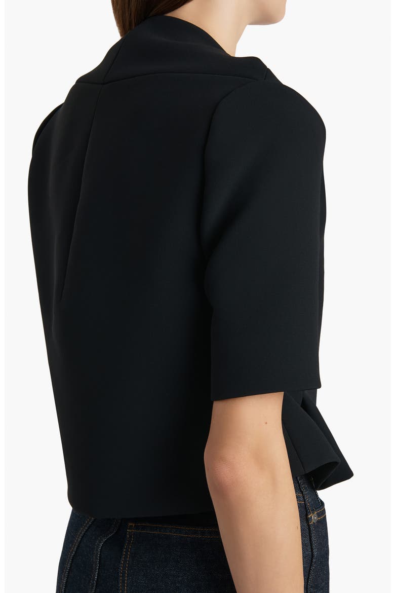 Franc Crepe Peplum Jacket, Alternate, color, BLACK