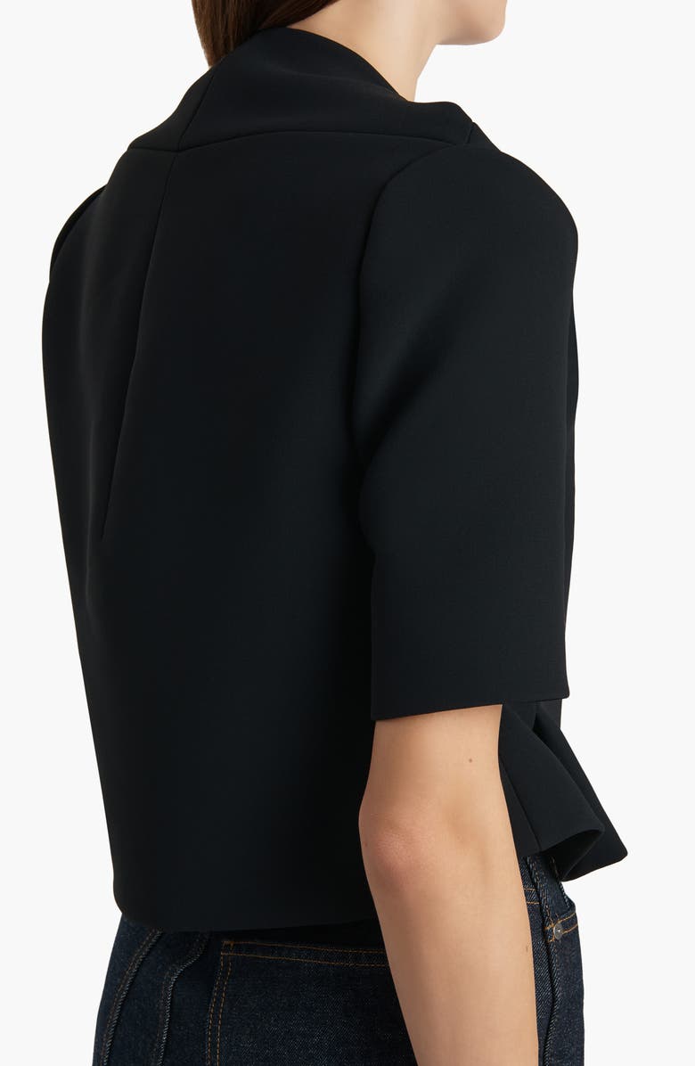Khaite Franc Crepe Peplum Jacket, Alternate, color, Black