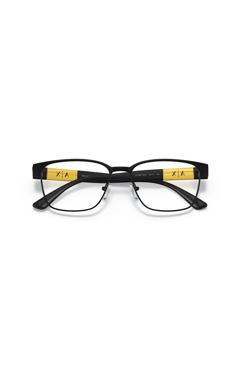 Armani Exchange 55mm Rectangle optical glasses, Alternate, color, Black
