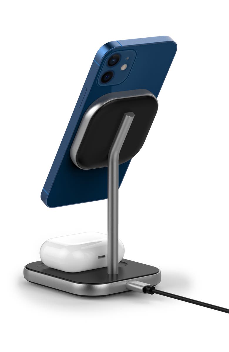 The Posh Tech 2-in-1 Wireless Charging Station, Alternate, color, Black