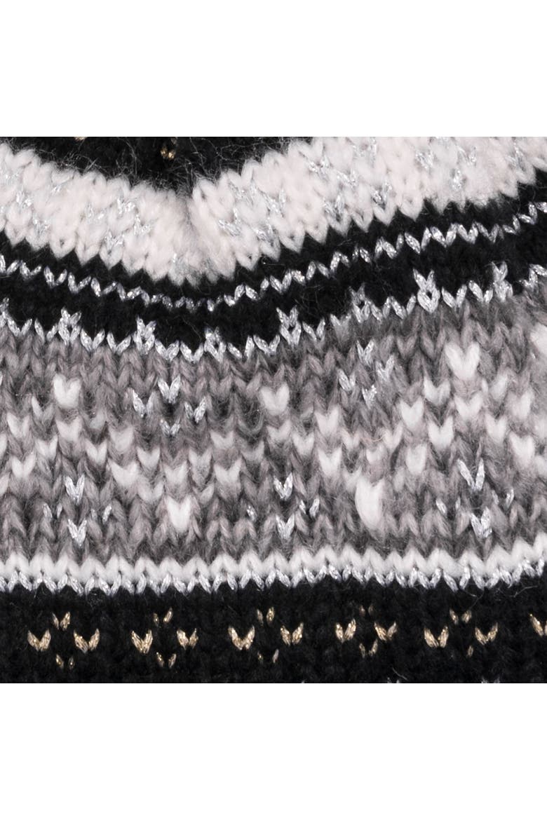 Women's Cuff Knit Beanie with Pom, Alternate, color, Ebony