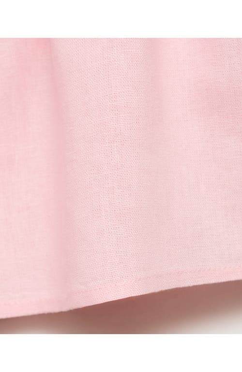 Mango Draped Waist Linen Blend Shorts In Pink