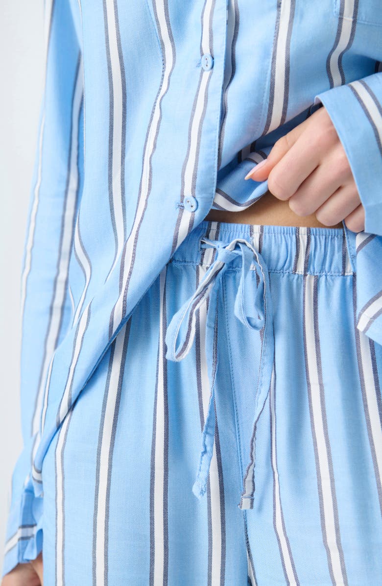 PJ Salvage Stripe Hype Pajamas & Head Wrap Set, Alternate, color, 