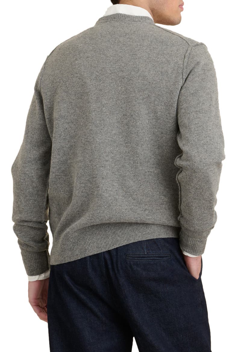 Merino Wool Crewneck Sweater, Alternate, color, HEATHER GREY