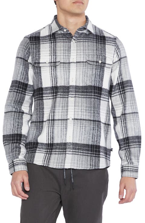 Plaid Flannel Button-Up Shirt