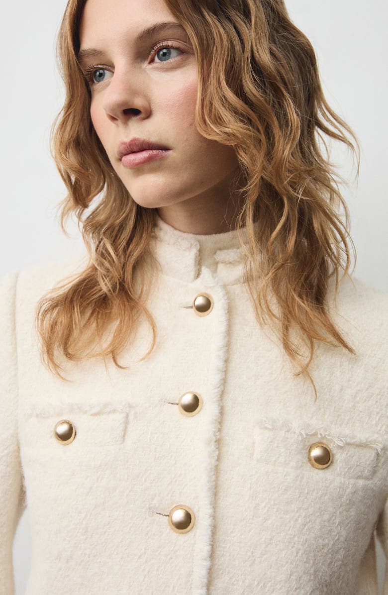 MANGO Pocket Tweed Jacket, Alternate, color, 