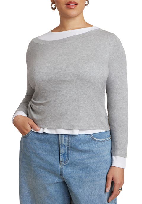 Layered Long Sleeve Top (Plus)