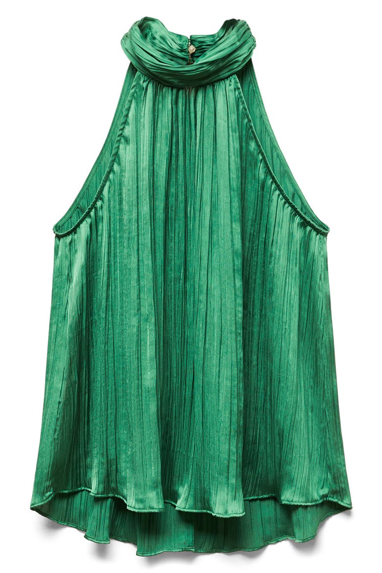 Plissé Sleeveless Top, Alternate, color, GREEN