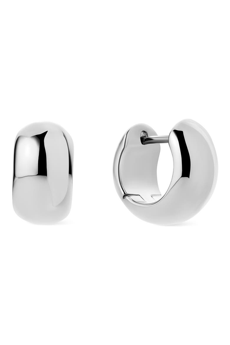 Giulia Hoop Earrings, Main, color, SILVER