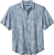 Tommy Bahama Blanca Vines Floral Embroidered Short Sleeve Cotton Button-Up Shirt