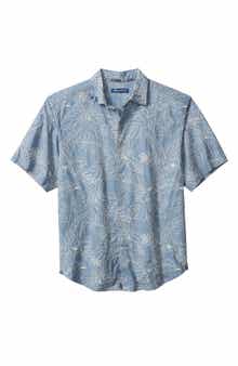 Tommy Bahama Blanca Vines Floral Embroidered Short Sleeve Cotton Button-Up Shirt