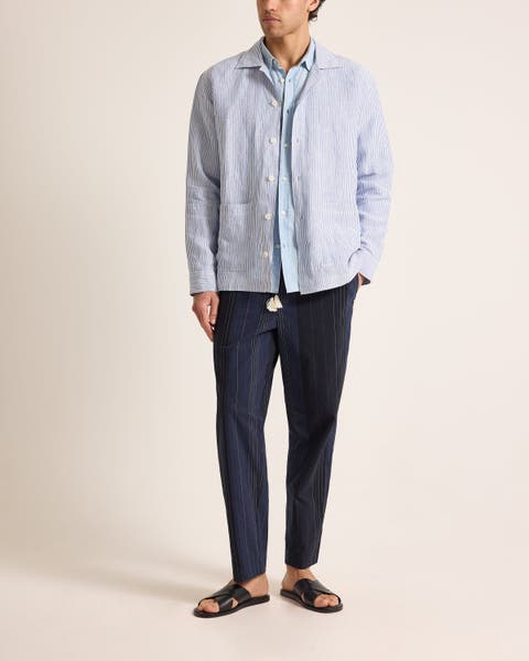 Soren Relaxed Fit Hemp Stripe Overshirt