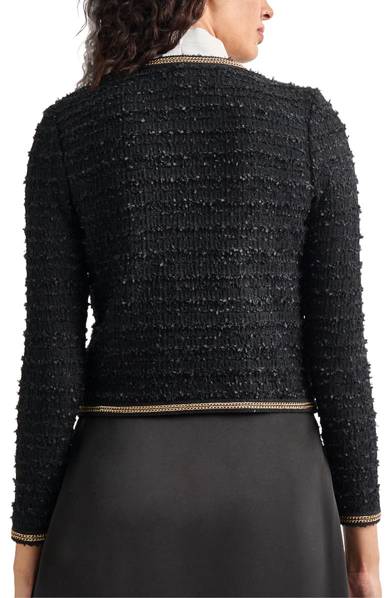 Misook Double Chain Trim Boxy Knit Jacket, Alternate, color,