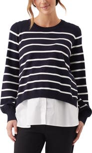 Ripe Maternity Anna Detachable Stripe Nursing Knit Sweater