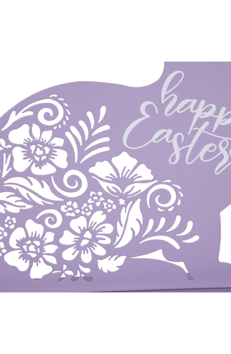 Northlight Happy Easter Floral Cut-Out Bunny Decoration - 13", Alternate, color, Purple