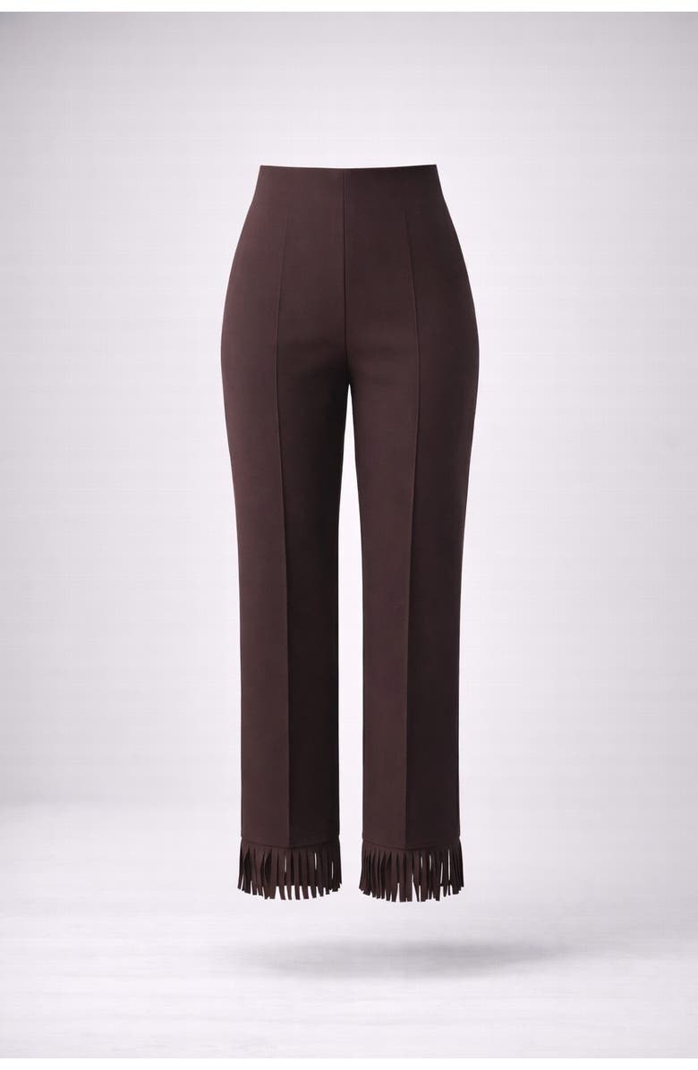 Sable Brisal High-waist Straight-leg Fringe-hem Pants, Main, color, Cocoa Brown