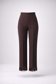 Sable Brisal High-waist Straight-leg Fringe-hem Pants