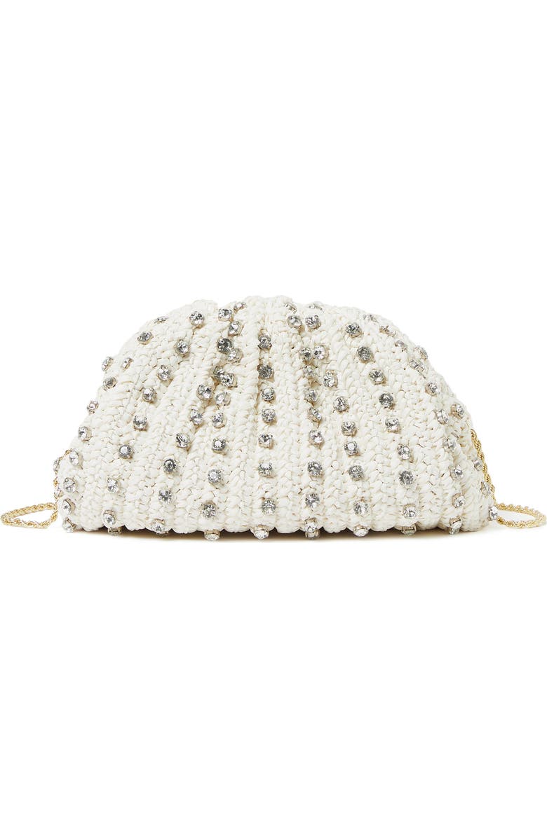 Loeffler Randall Bailey Half Moon Clutch, Main, color, White/ Clear