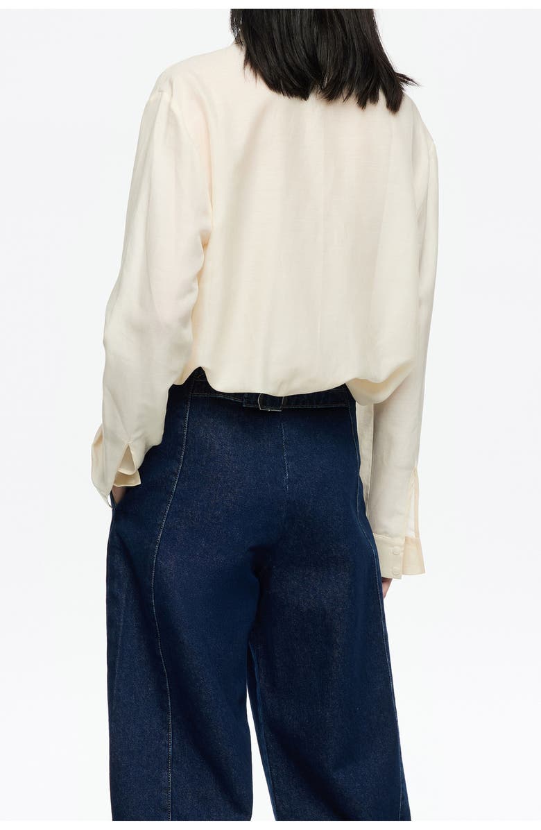 Bimba y Lola Cotton/Silk Shirt, Alternate, color, Vanilla