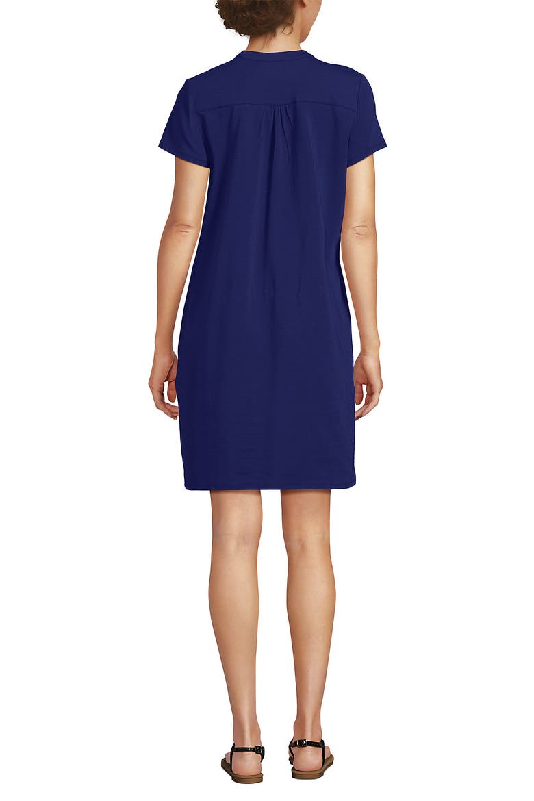 Cotton Modal Pintuck Short Sleeve Dress, Alternate, color, Midnight Sky