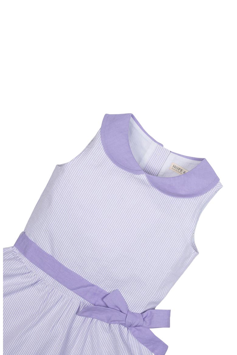Girls' Organic Seersucker Peter Pan Collar Dress, Toddler, Alternate, color, Lavender Seersucker