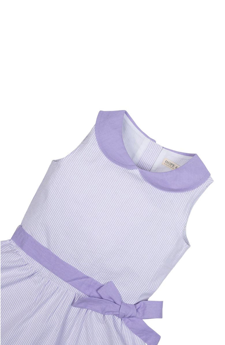 Hope & Henry Girls' Organic Seersucker Peter Pan Collar Dress, Toddler, Alternate, color, Lavender Seersucker