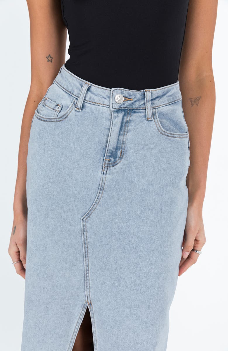 Princess Polly Batkins High Waist Denim Skirt, Alternate, color, 