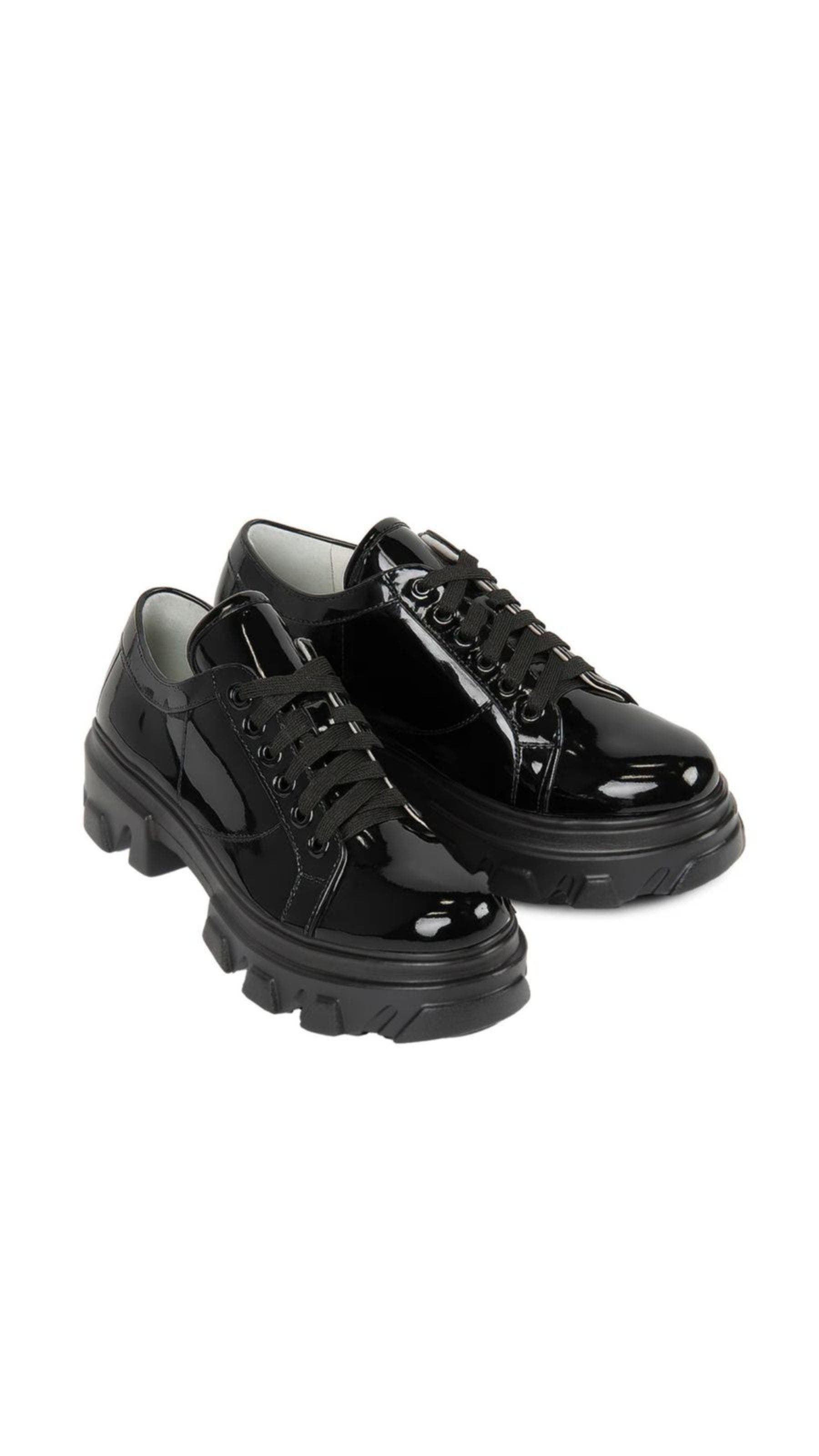 URBNKICKS Women's Leather Sneakers Shinny collegiate, Alternate, color, Black