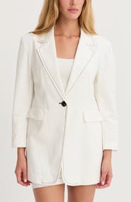 CRESCENT Contrast Stitch Single Breasted Blazer