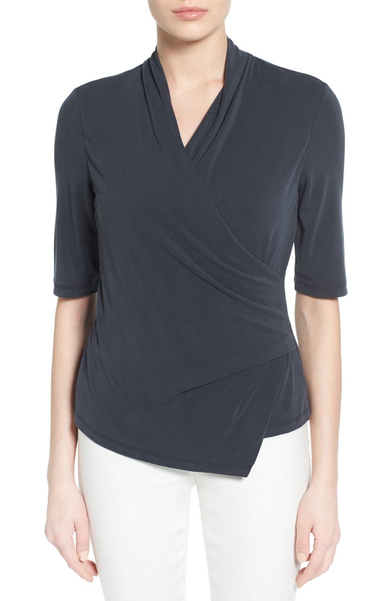 NIC+ZOE City Retreat Faux Wrap Top, Main, color, 