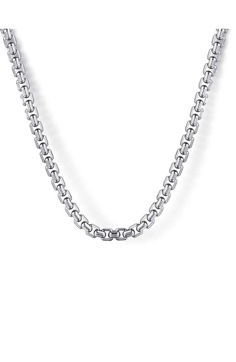 Men's Facets Sterling Silver Chain Necklace