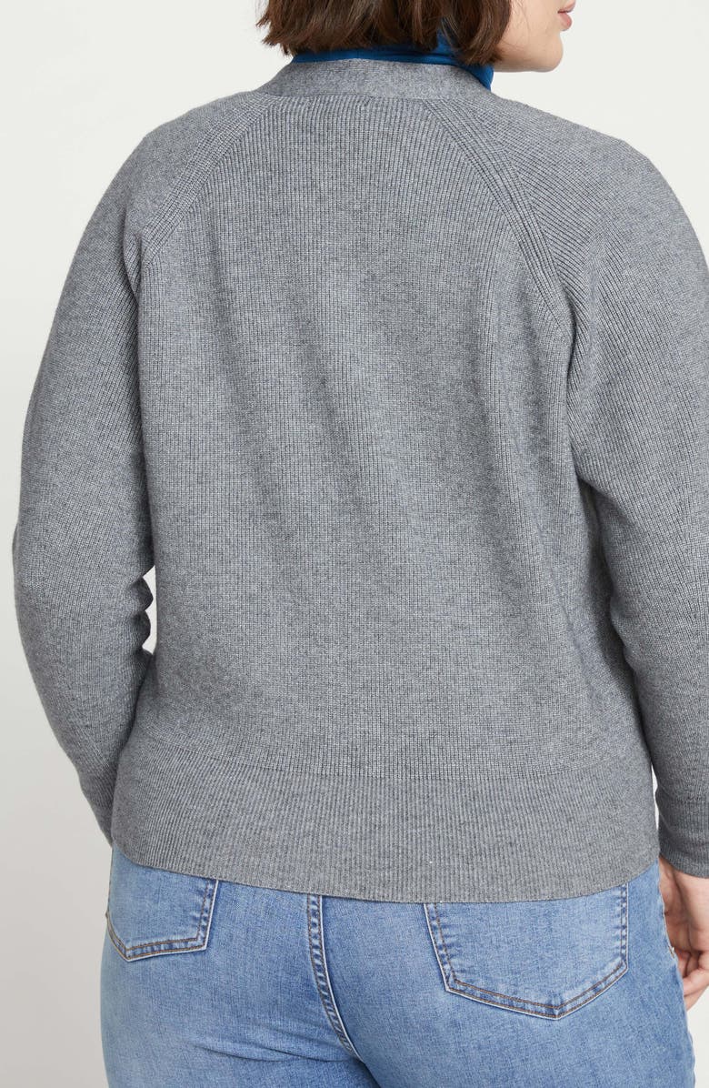 Universal Standard Rib Cardigan, Alternate, color, Graphite