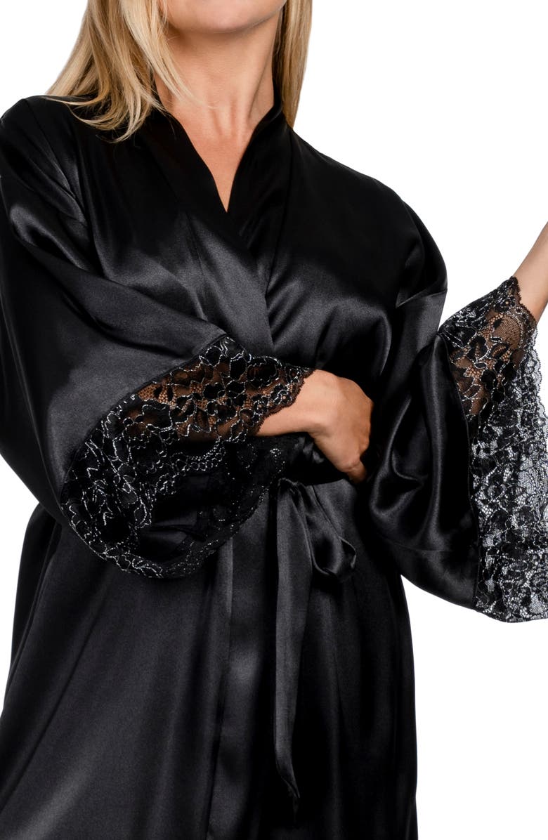 In Bloom by Jonquil Lace Trim Satin Wrap, Alternate, color, 