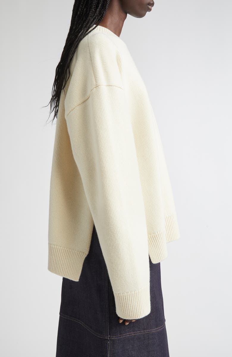 Jil Sander Classic Virgin Wool Blend Sweater, Alternate, color, Natural