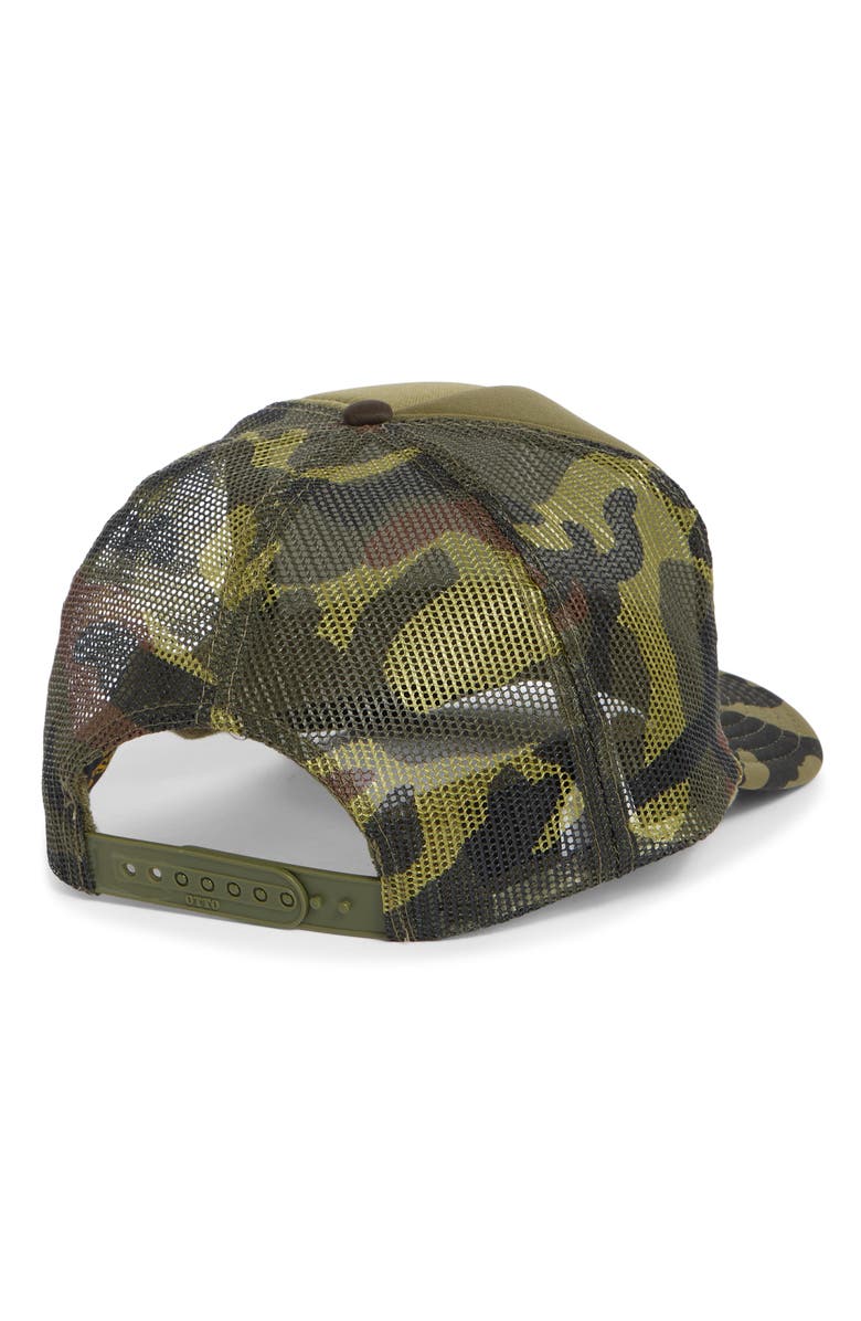 ONE OF THESE DAYS Lost Highway Trucker Hat, Alternate, color, Dark Green Camo