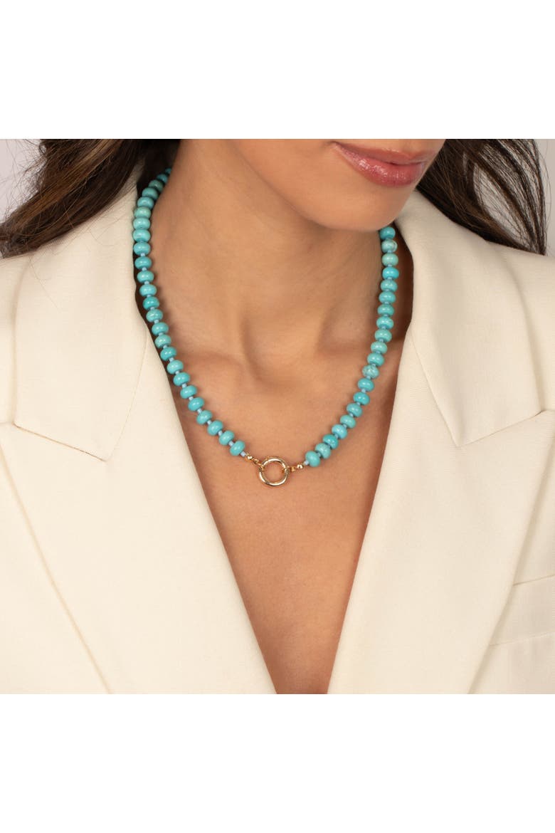Turquoise Beaded Clicker Necklace, Alternate, color, Turquoise
