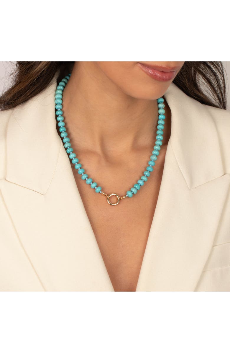 BY ADINA EDEN Turquoise Beaded Clicker Necklace, Alternate, color, Turquoise