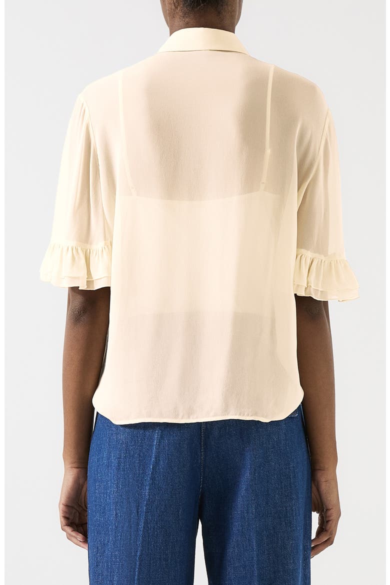 Corissa Ruffle Chiffon Button-Up Shirt, Alternate, color, IVORY