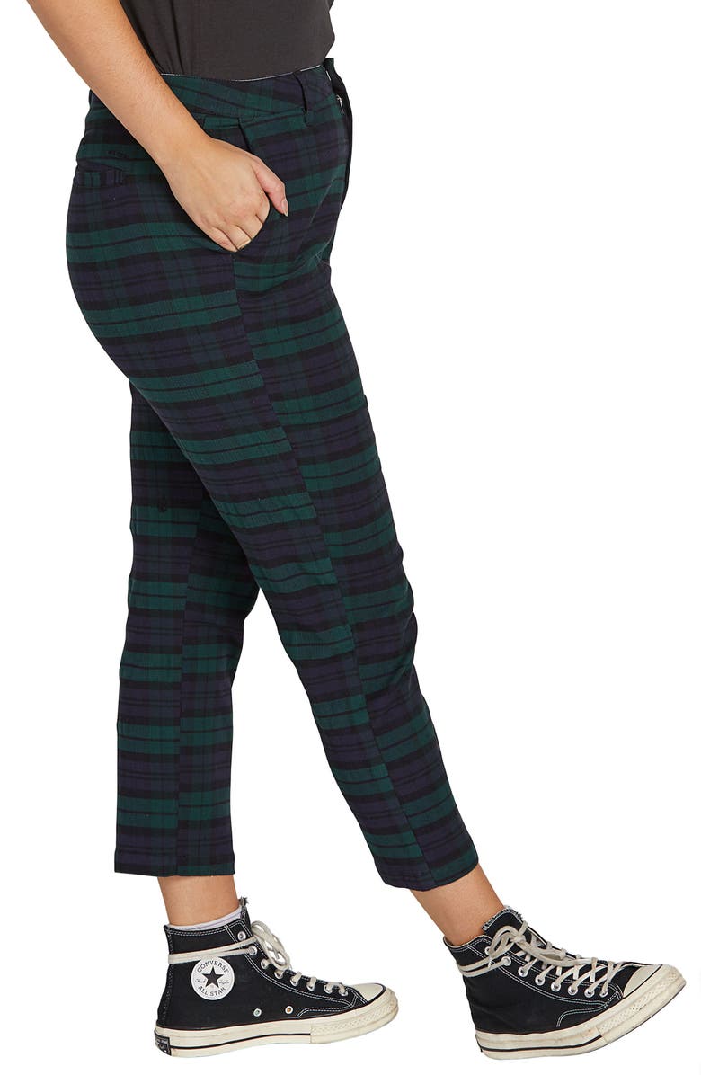 Volcom Frochickie High Waist Plaid Pants, Alternate, color, 