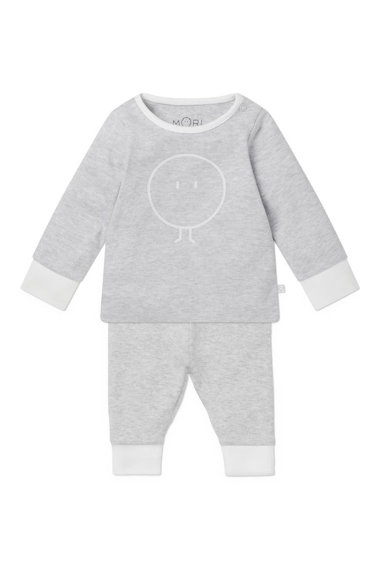 Snoozy Fitted Two-Piece Graphic Pajamas, Main, color, GREY