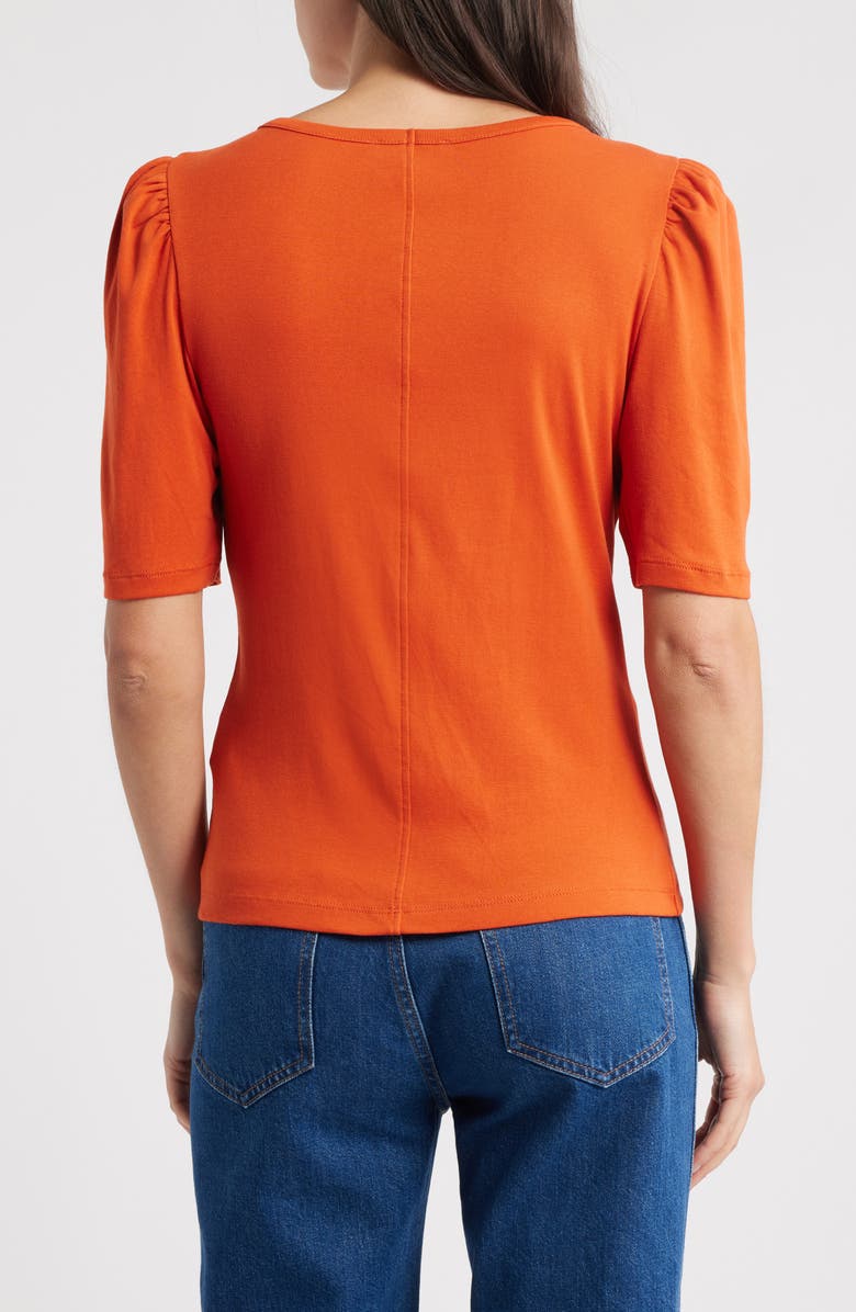 Madewell Puff-Sleeve Scoop Neck T-Shirt, Alternate, color, Rustic Flame
