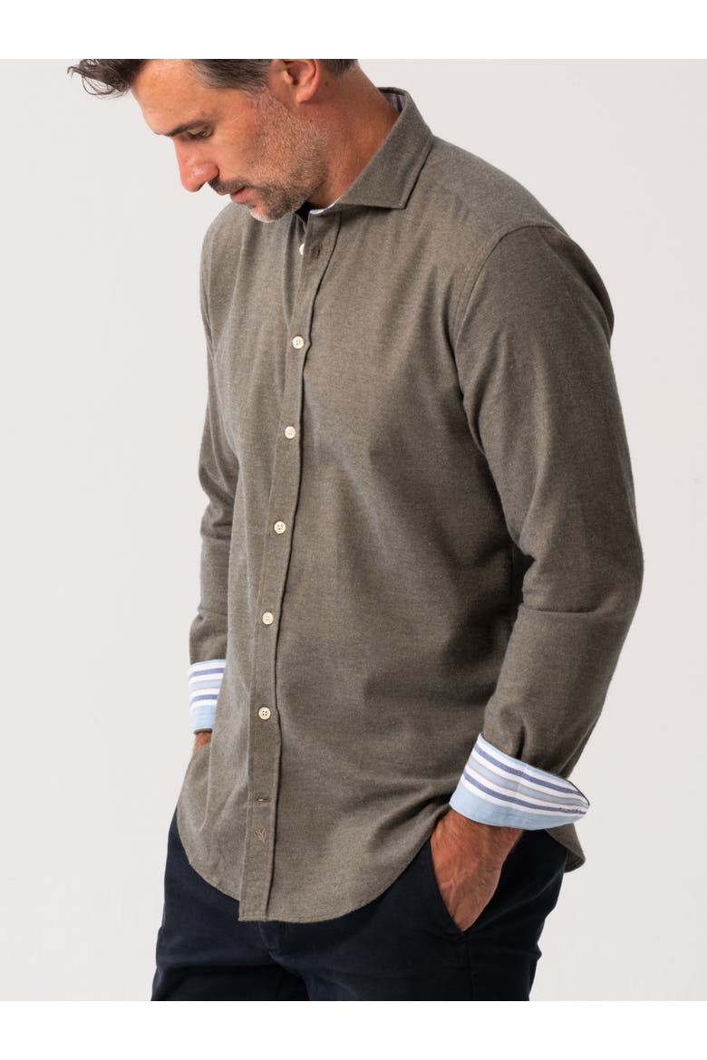 Button Up Collared Shirt, Alternate, color, Olive