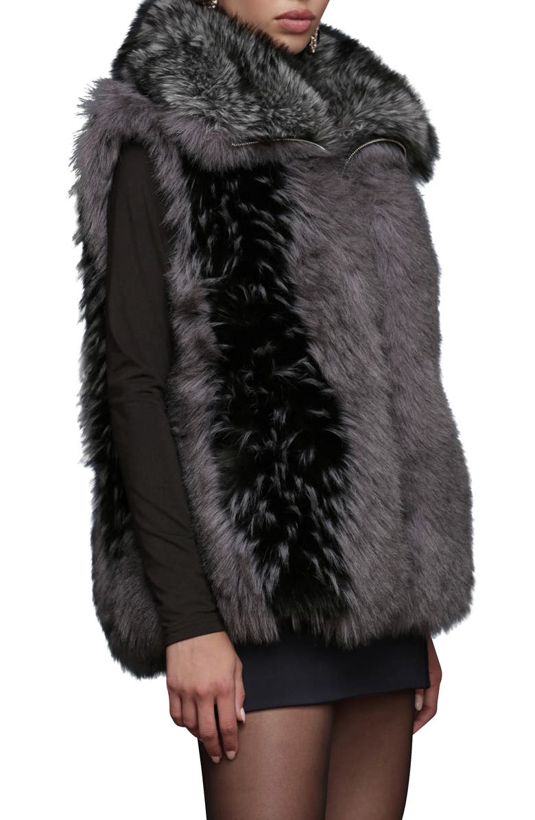 Avec Les Filles Convertible Collar Faux Fur Vest, Alternate, color, Chinchilla