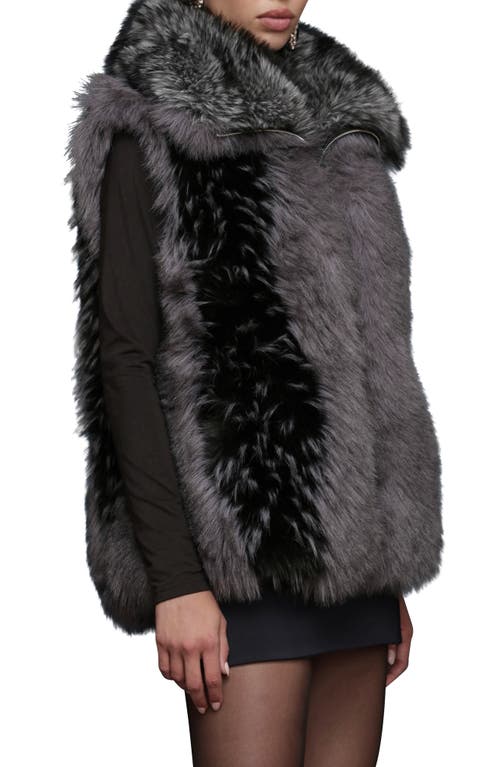 Avec Les Filles Convertible Collar Faux Fur Vest In Multi