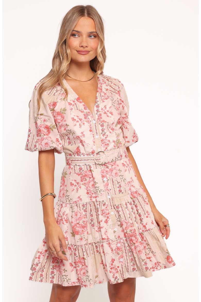 Columbia Floral Print Belted Dress, Alternate, color, SOFT CAMELLIA