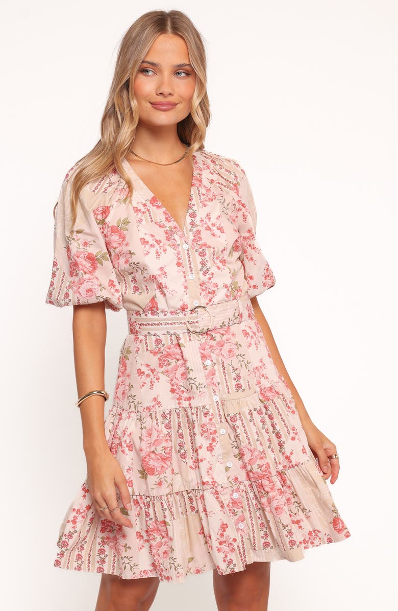 Petal & Pup Columbia Floral Print Belted Dress, Alternate, color, Soft Camellia