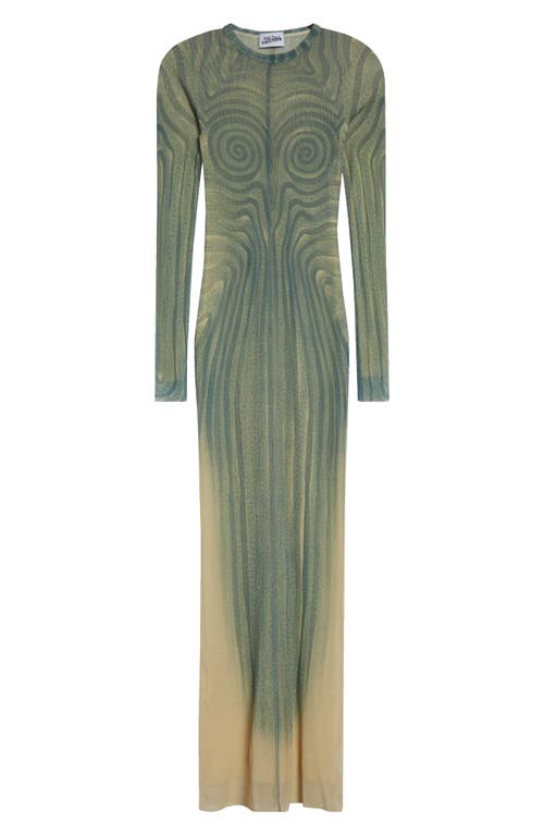 Jean Paul Gaultier Spiral Long Sleeve Mesh Dress