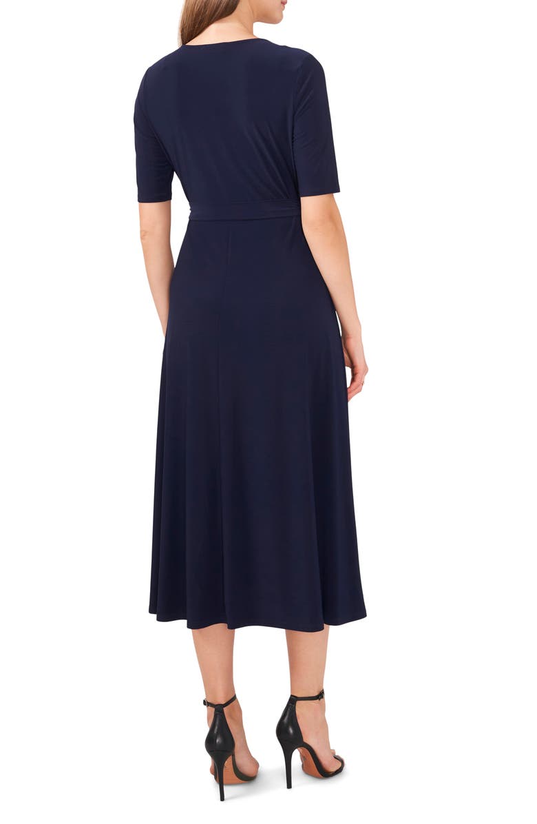 Chaus Tie Belt Midi Dress, Alternate, color, Navy 418